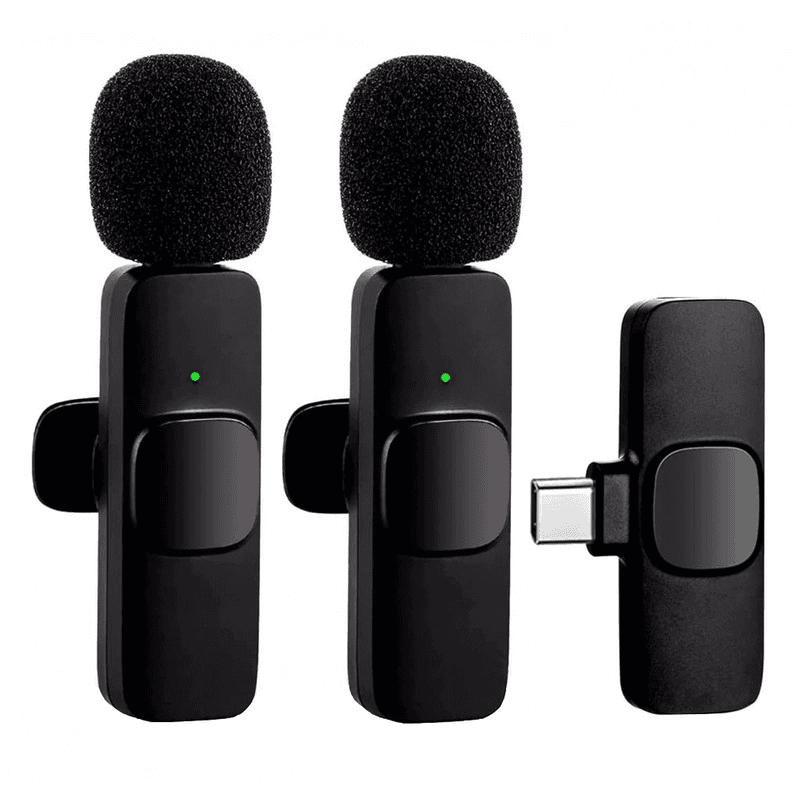 میکروفون یقه ای بی سیم مدل K9 Dual Type-C بسته 2 عددی