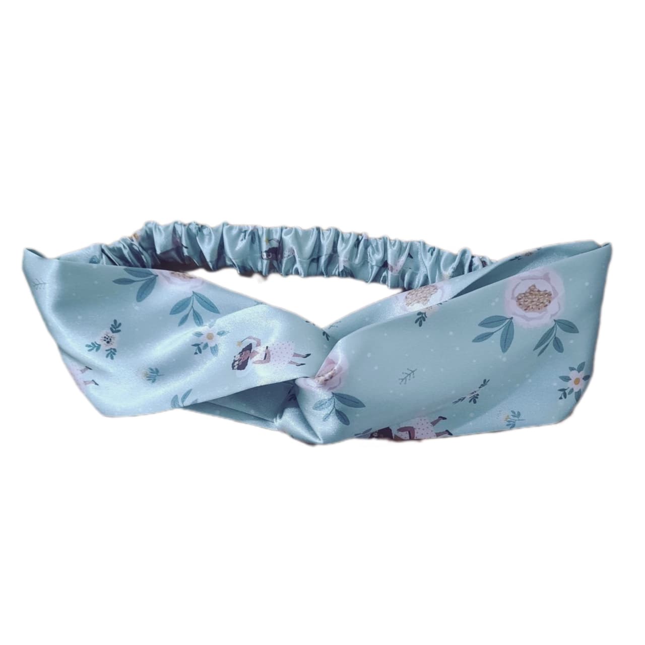 هدبند گره ای ساتن ابریشم طرح فرشته