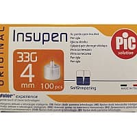 سر سوزن قلم انسولین اینسوپن پیک 100 عددی | سرسوزن بسیار نازک 32 گیج 4 میلی متر