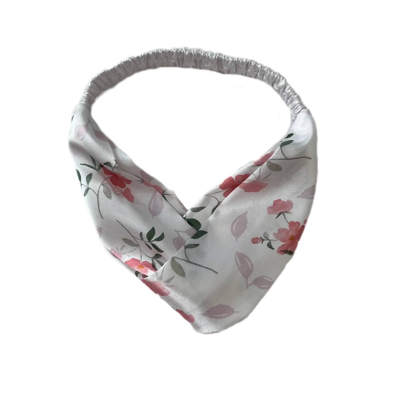 هدبند گره ای ساتن ابریشم طرح گل نسترن