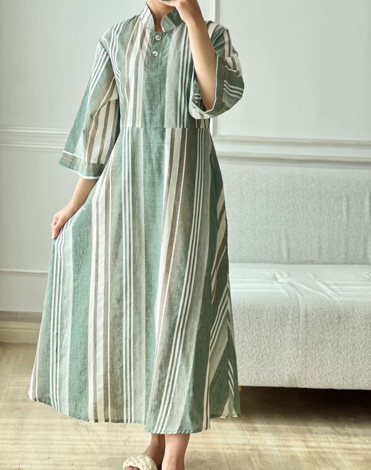 کفتان دخترانه لینن راه راه شانیا