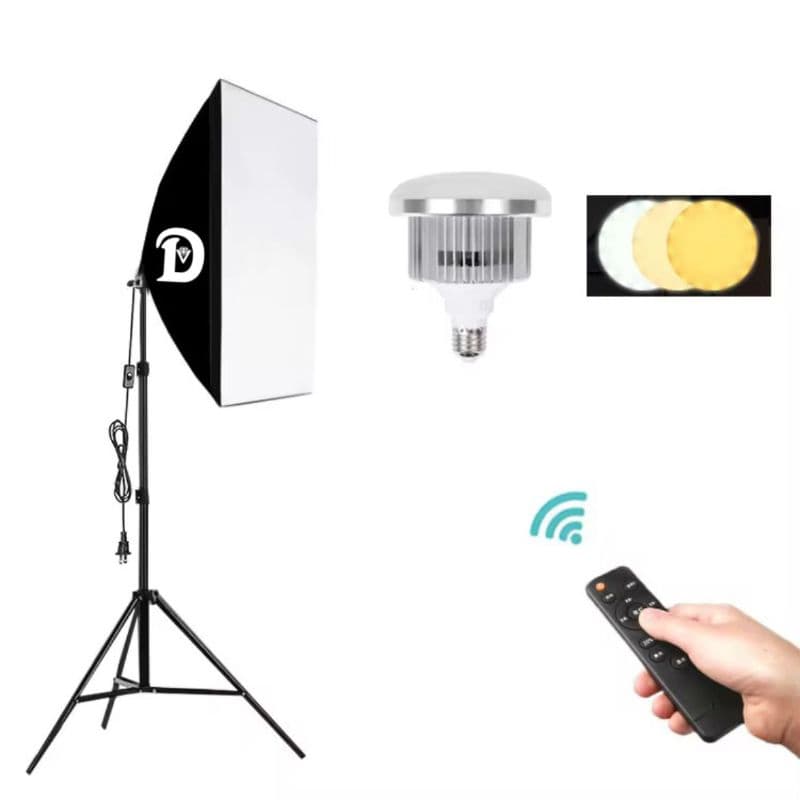 كيت تک شاخه ويديو لامپ Diamond video lamp kit with softbox with tripod