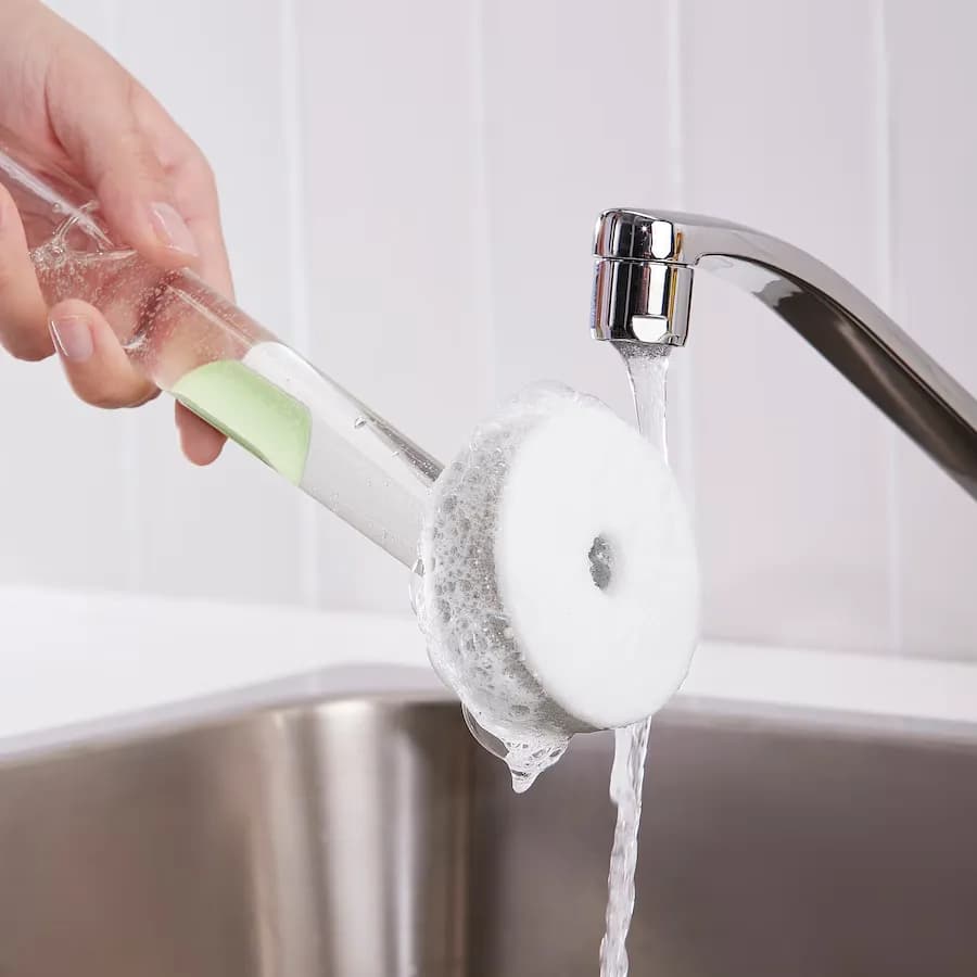 ست 3 تکه اسفنج ظرفشویی با جای مایع ایکیا VIDEVECKMAL سبز روشن