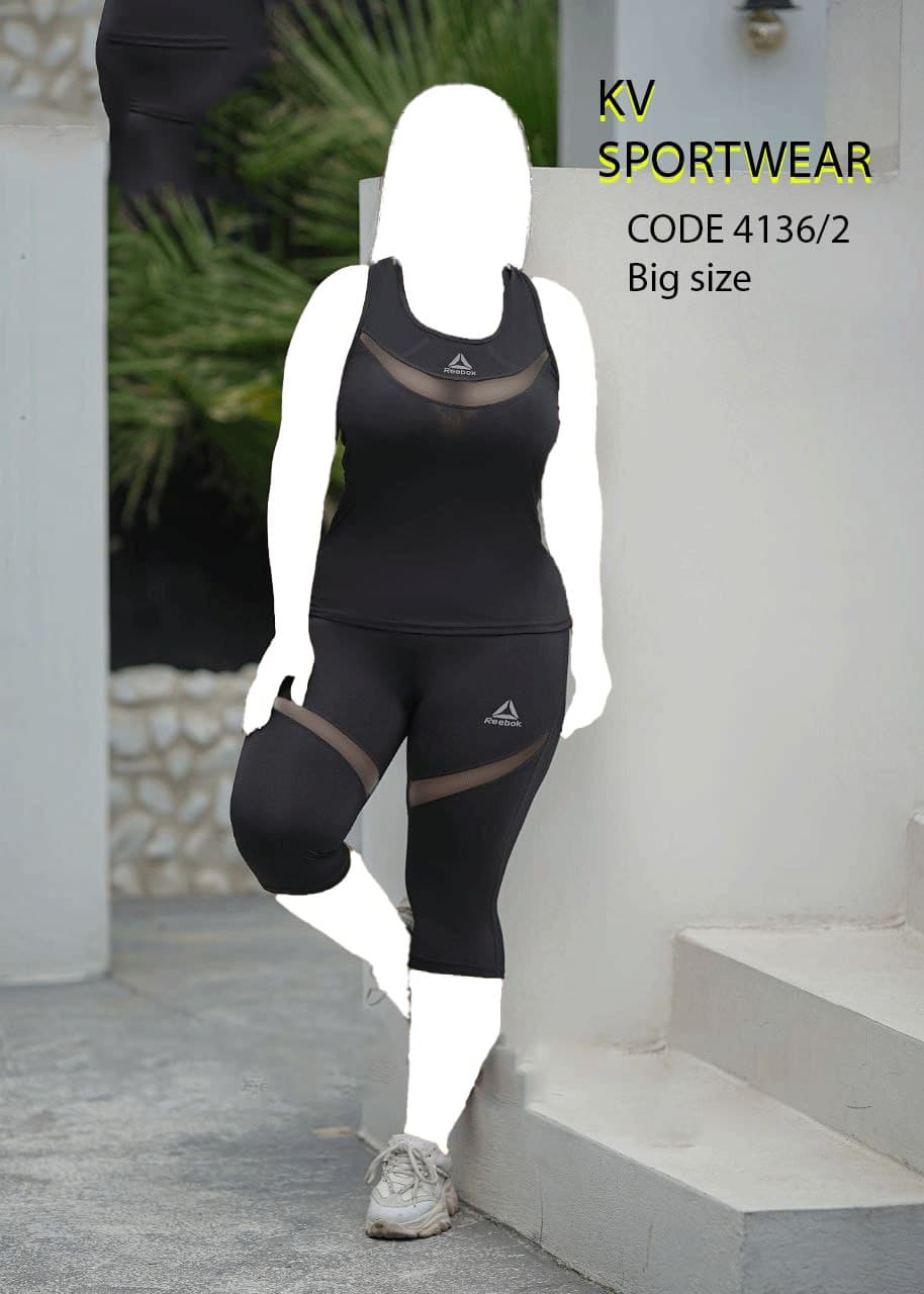 ست تاپ شلوارک سایز بزرگ ورزشی زنانه Reebok کد 008