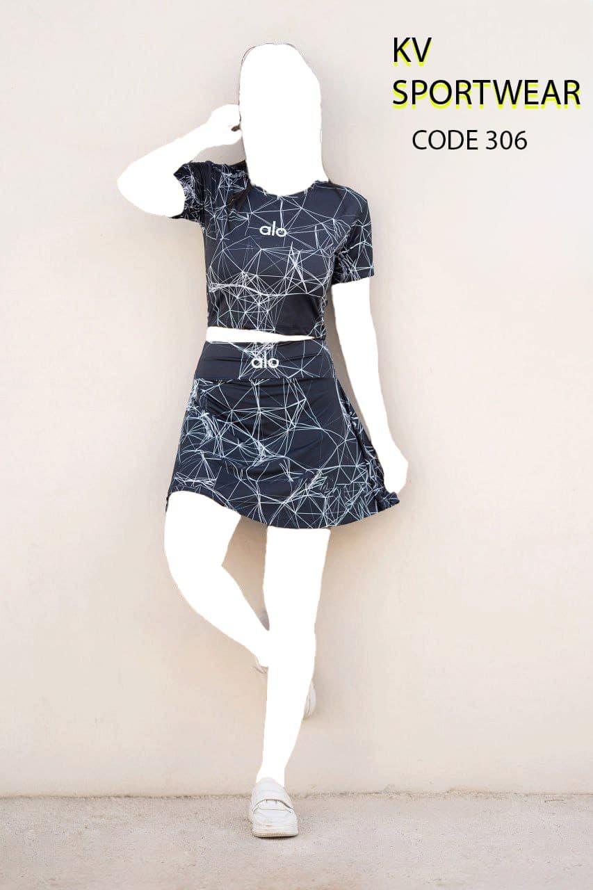ست کراپ دامن کشاله دار تنیس زنانه ALO کد 0011