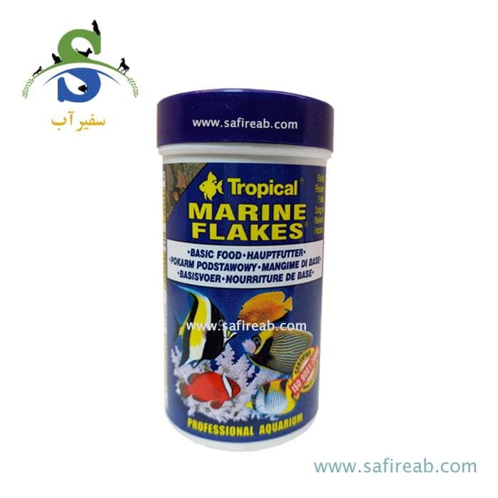 غذای پولکی ماهی آب شور تروپیکال