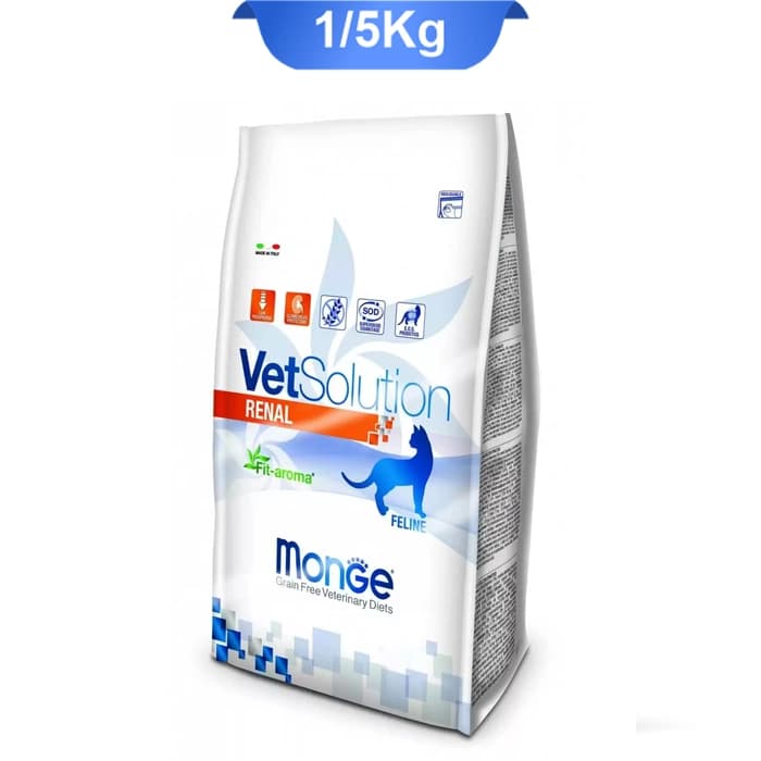 غذای خشک گربه بالغ مونژه رنال سوپرپریمیوم مناسب مشکلات کلیوی وزن 1/5 کیلوگرم Monge Renal