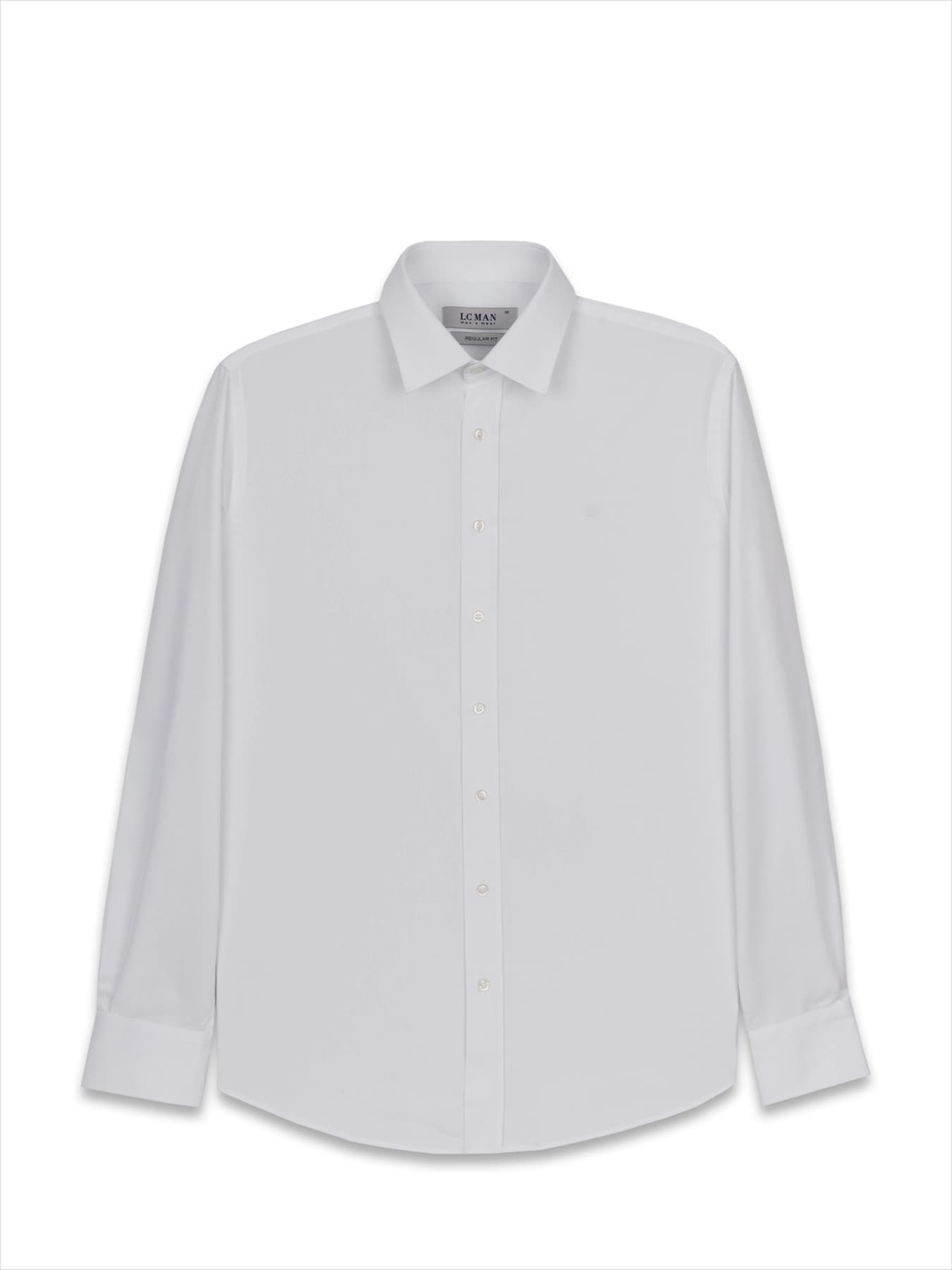 پیراهن آستین بلند سفید ساده ال سی من 75