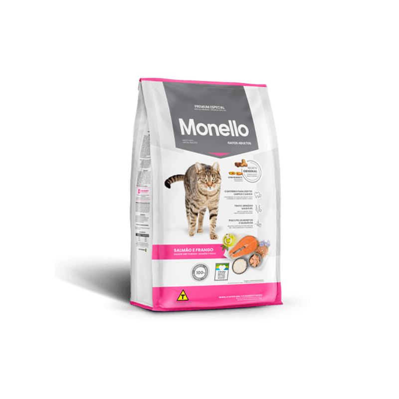 خرید غذای خشک گربه مونلو میکس با طعم سالمون و مرغ 15 کیلوگرم