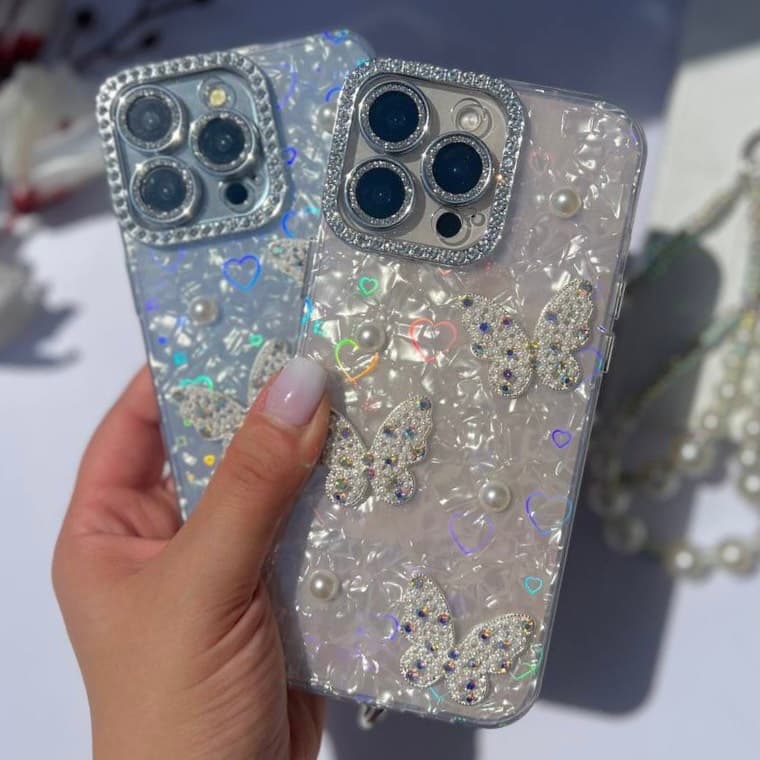 قاب یخی پروانه نگین مرواریدی