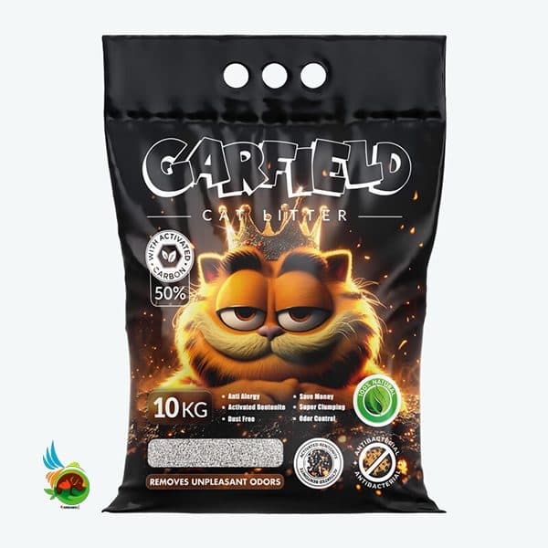 خرید خاک گربه گارفیلد 50 درصد کربن 10 کیلوگرم
