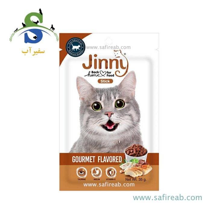 تشویقی مدادی خرد شده گربه با طعم گورمت (۳۵ گرم) جرهای جینی