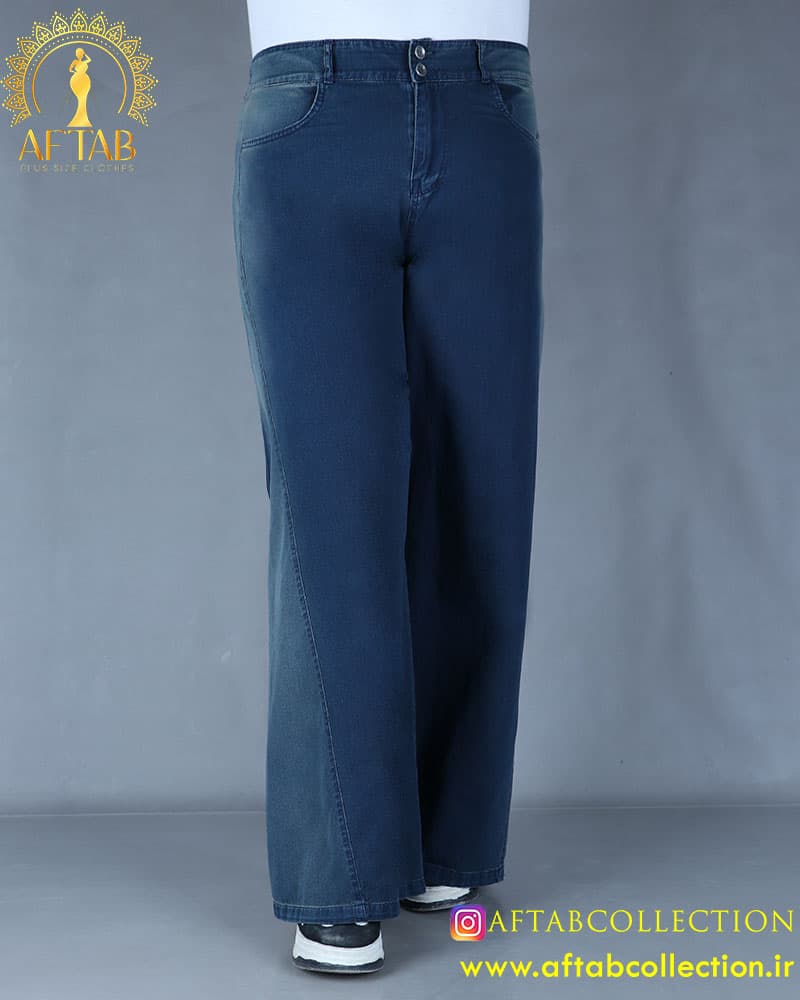 شلوار جین شافل نخ ترک سایزبزرگ 6023