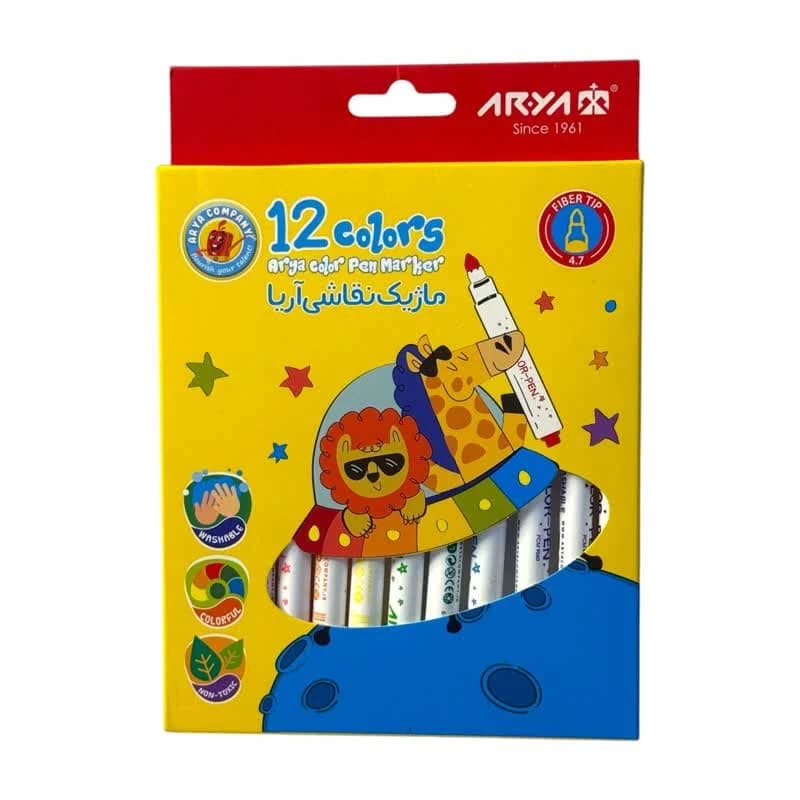 ماژیک رنگ آمیزی آریا کد 9081 بسته 12 عددی