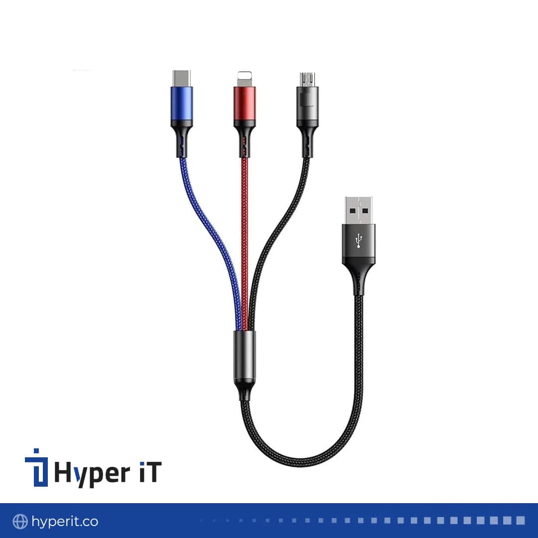 کابل تبدیل USB به میکرو، لایتنینگ وتایپ C مدل Z203