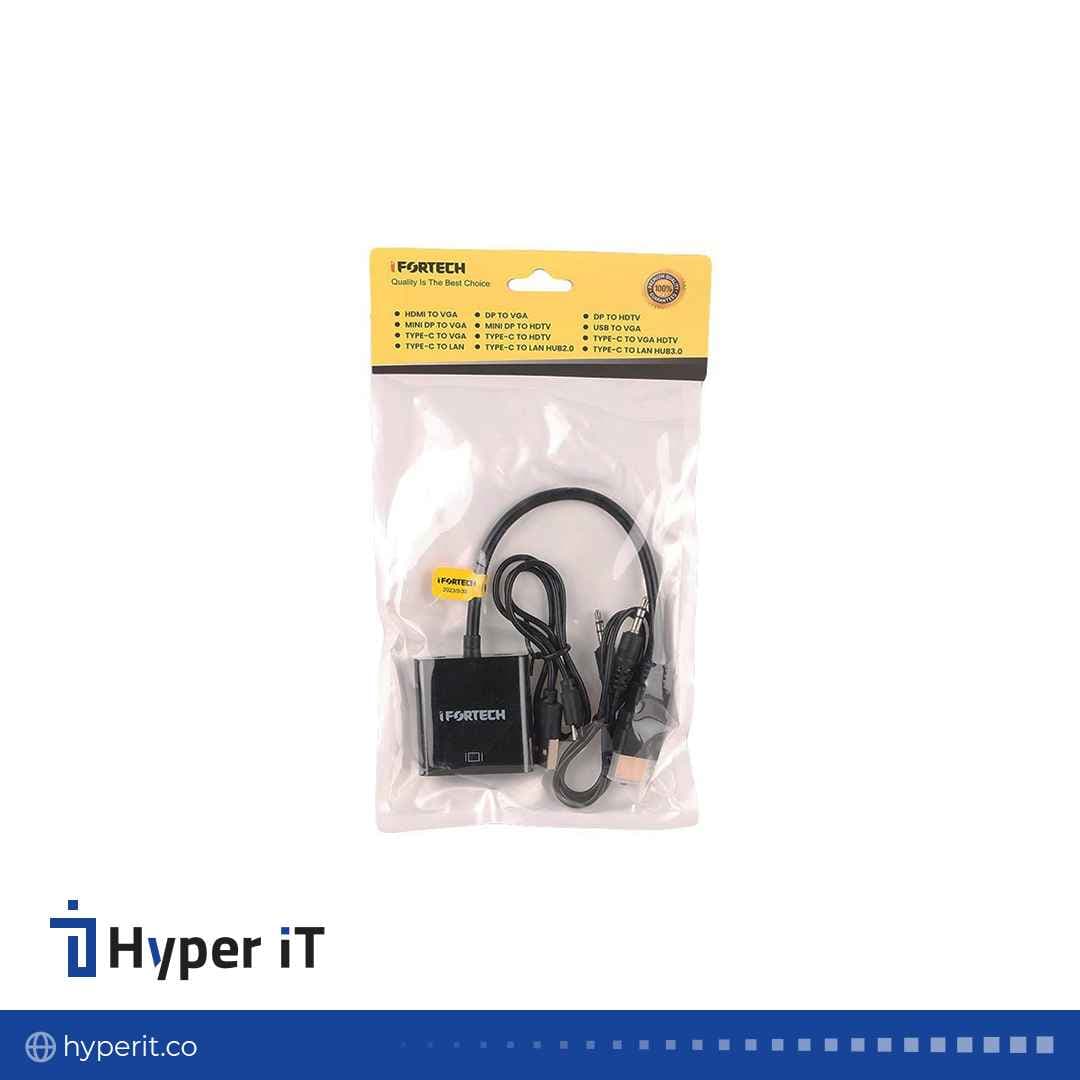 تبدیل Ifortech HDMI To VGA + کابل صدا و کابل Micro USB