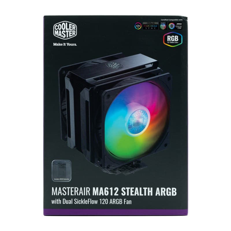 خنک کننده پردازنده کولر مستر مدل MASTERAIR MA612 STEALTH ARGB