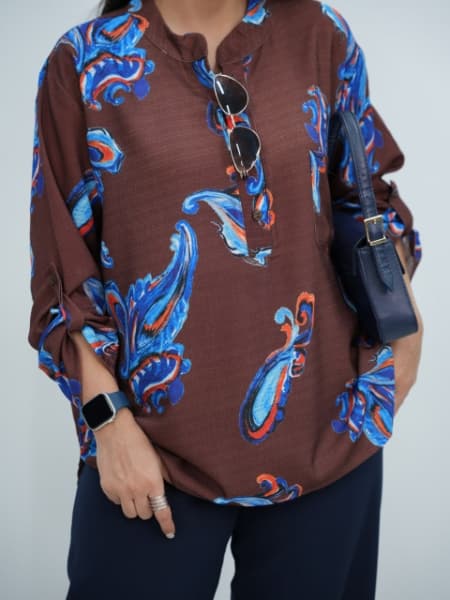 شومیز یقه دکمه ایتالیایی کندی کد6192