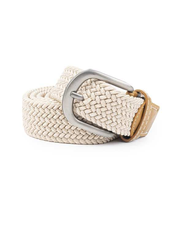 کمربند مردانه بافت کشی کرم روشن بیسراک Bisrak مدل MB-CHB3-2-101