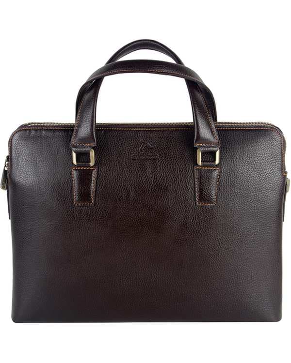 کیف چرم اداری زنانه قهوه ای چرم بارز Charm Barez مدل DZ66.1