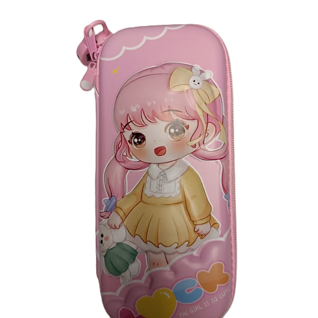 جامدادی دخترانه برجسته و قفل دار طرح دختر عروسک به دست کد 2023