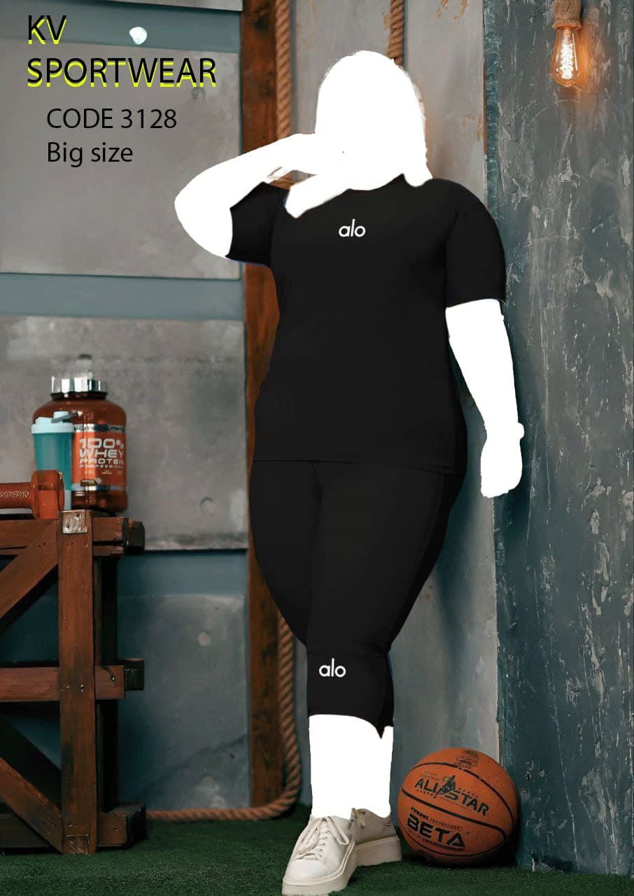 ست تیشرت شلوارک سایز بزرگ ورزشی زنانه alo کد 008