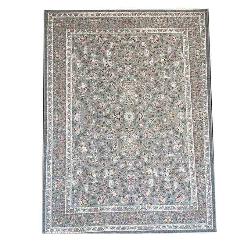 فرش 700 شانه گل برجسته طرح ژینا نقره ای