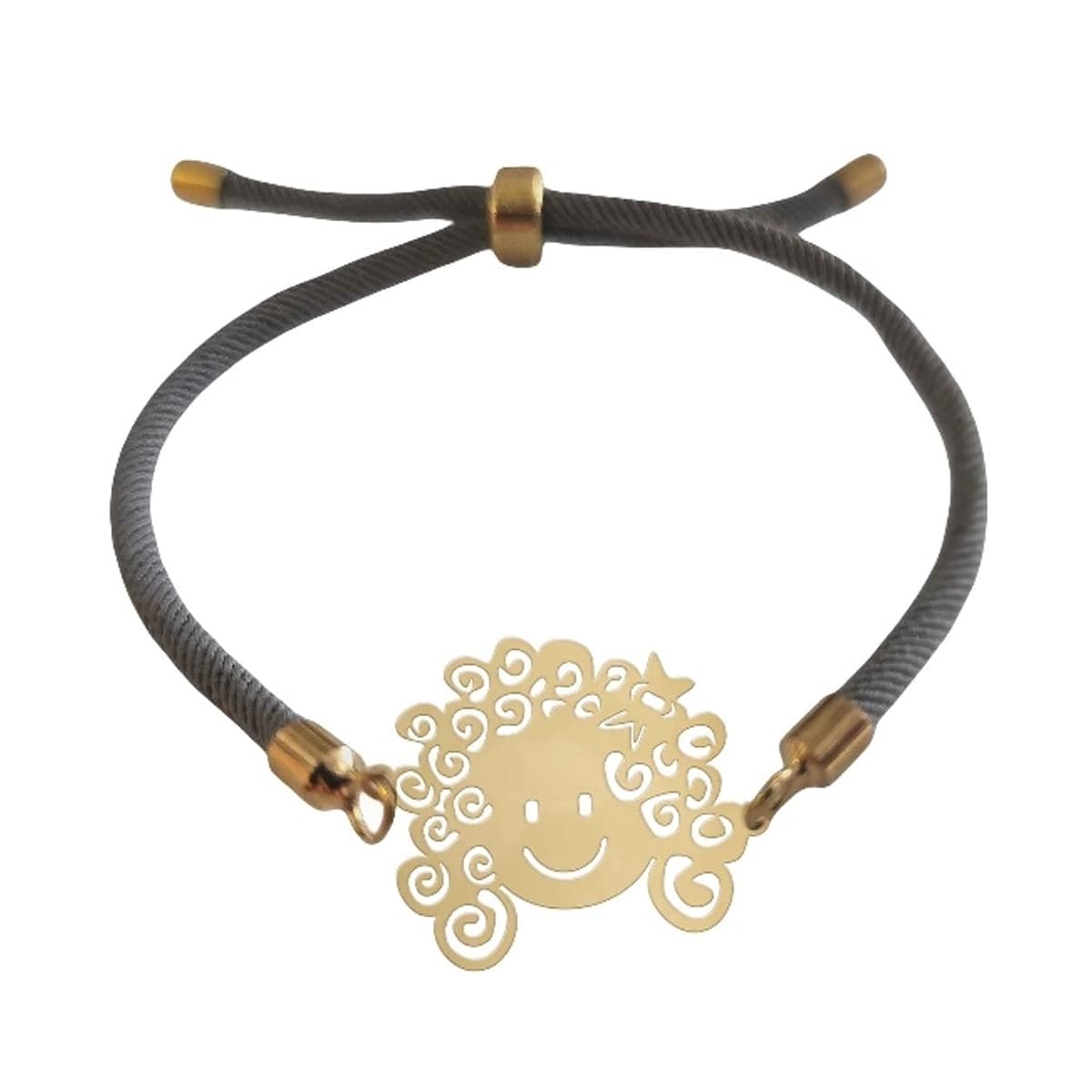 دستبند طلا زنانه شمیم گلد گالری مدل دختر مو فرفری کد D2-10