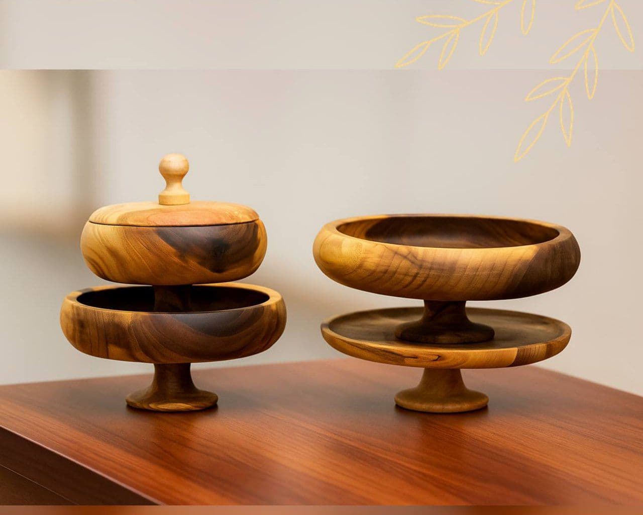 :سرویس پذیرایی ۴تیکه تمام چوب