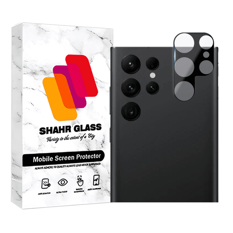 محافظ لنز دوربین گوشی سامسونگ Galaxy S23 Ultra 5G فول شهر گلس مدل LENSFSH