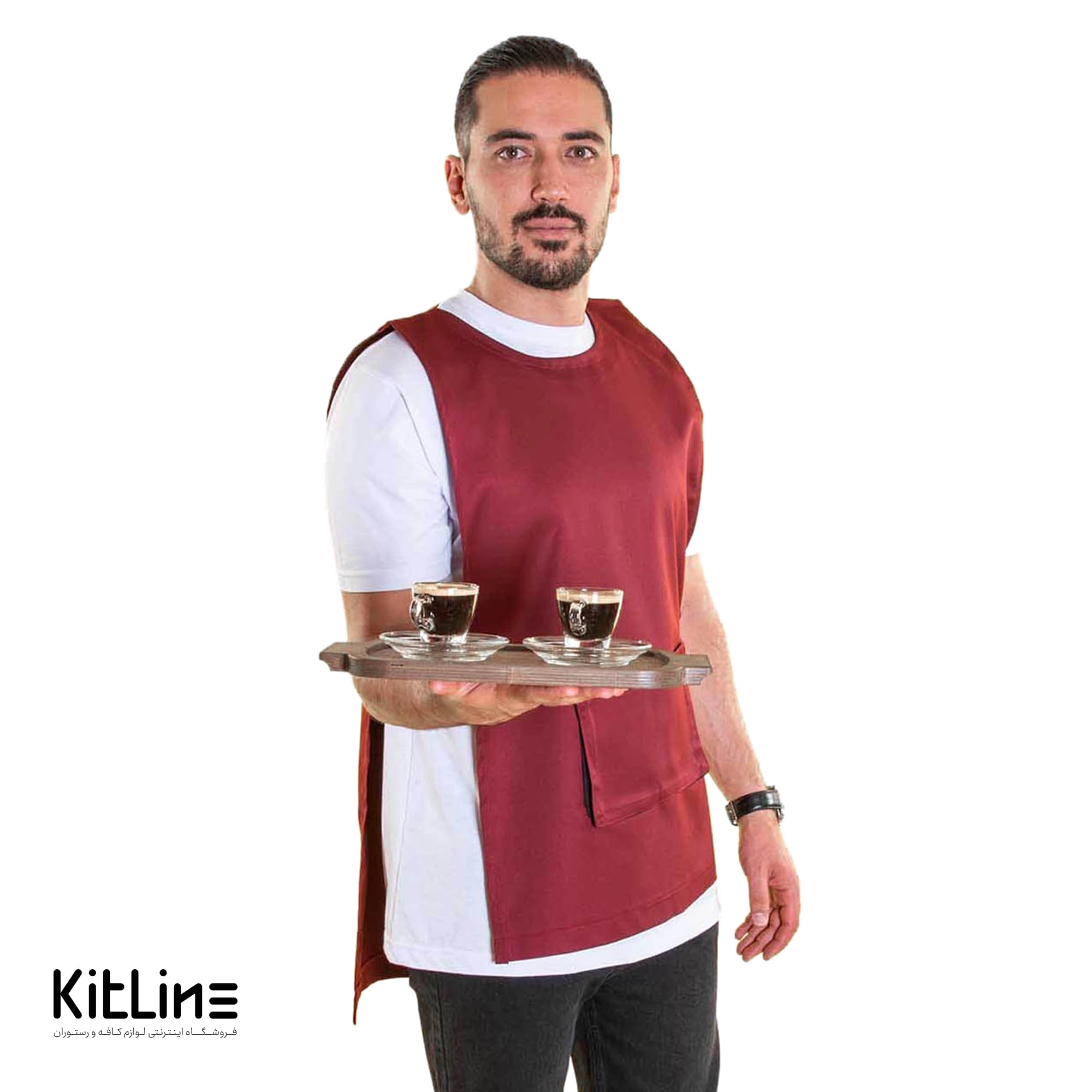 کاور ترگال کجراه جیب پاکتی زرشکی پوشاکو