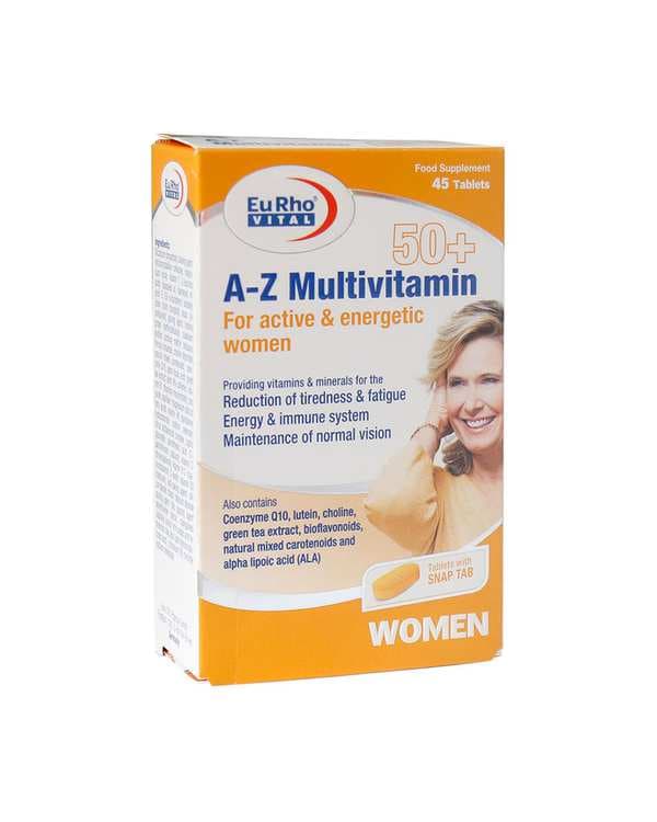 قرص A Z مولتی ویتامین بانوان مناسب افراد بالای 50 سال یوروویتال
