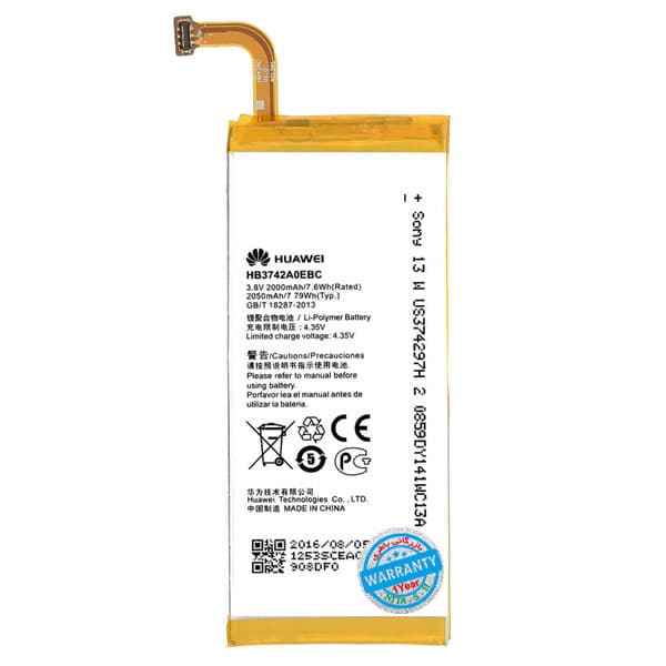 باتری اصلی گوشی هواوی Ascend P6 مدل HB3742A0EBC