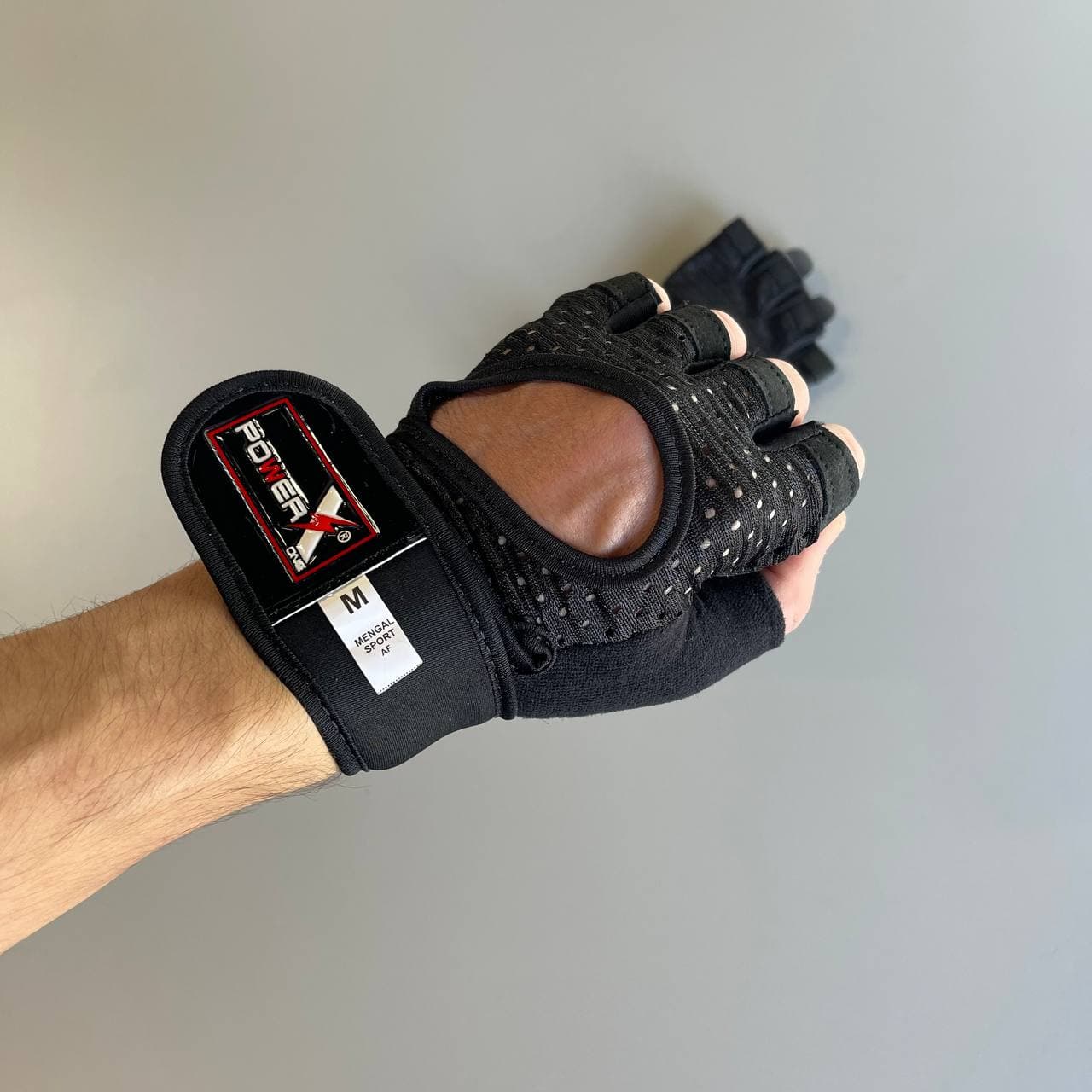 دستکش ورزشی مچ بند دار پاورایکس کد ۸۵۷۷