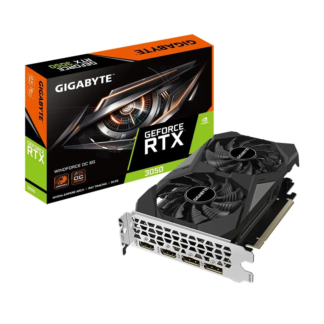 کارت گرافیک گیگابایت مدل GeForce RTX 3050 WINDFORCE OC 6G