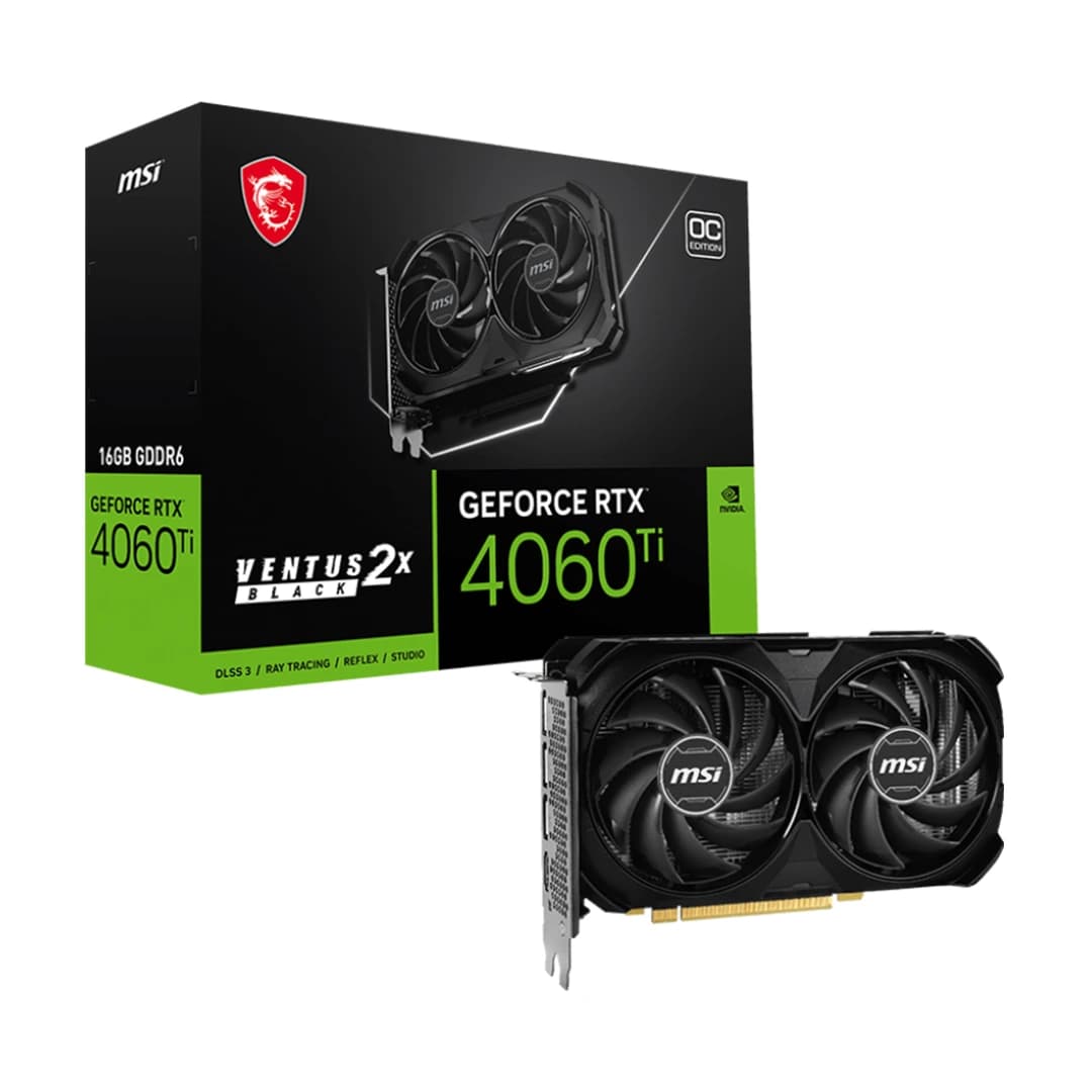 کارت گرافیک ام اس آی GeForce RTX 4060 Ti Ventus 2X Black 16GB OC