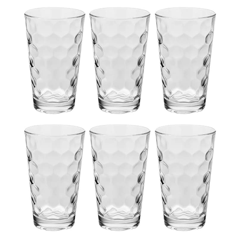 لیوان شیشه ایی بلند مدل هانی بسته 6 عددی کد 1109