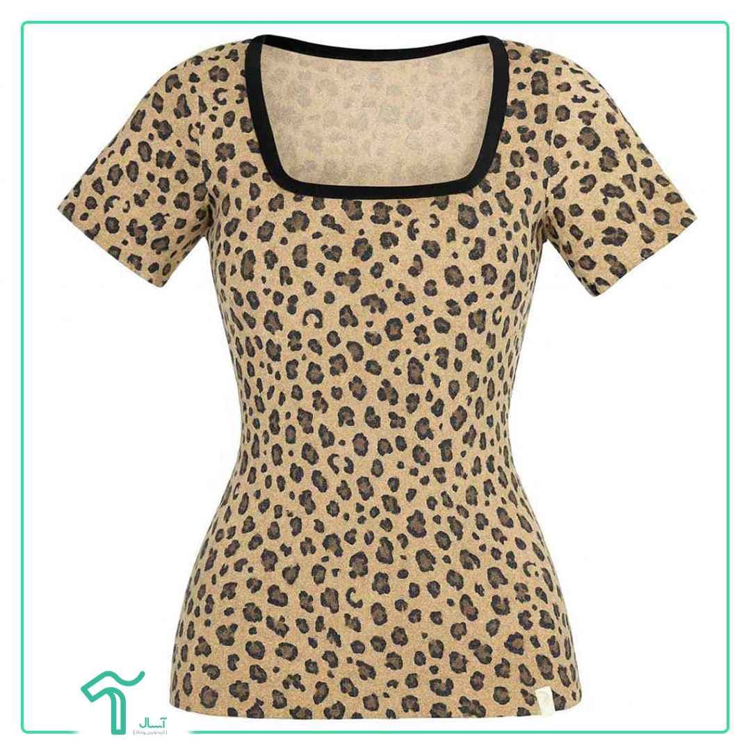 تیشرت بلند پلنگی کبریتی سوپر پنبه کد 1034