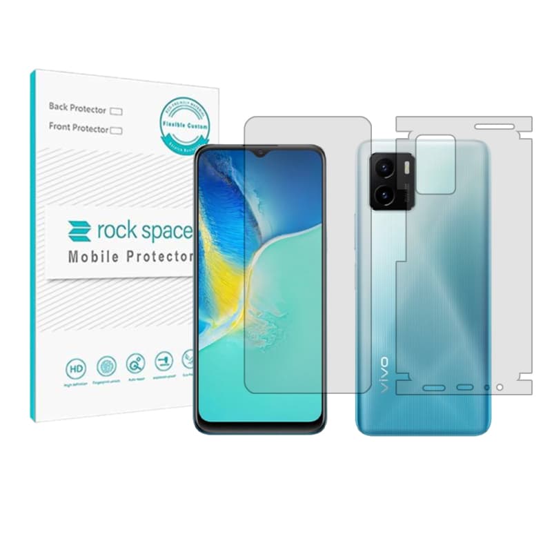 محافظ صفحه نمایش شفاف راک اسپیس مدل HyGEL مناسب برای گوشی موبایل ویوو Y15s به همراه محافظ پشت گوشی