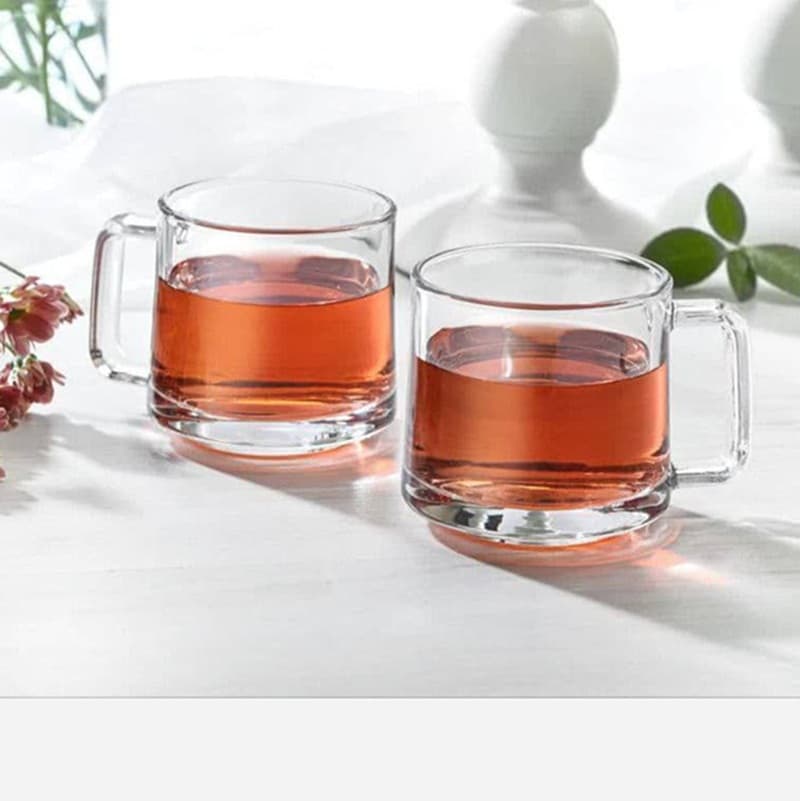 نیم لیوان دسته دار شیشه ایی زنگان بسته 6عددی کد 1449