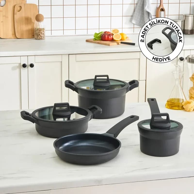 سرویس قابلمه چدن القایی ۷ پارچه کاراجا Biodiamond Riga