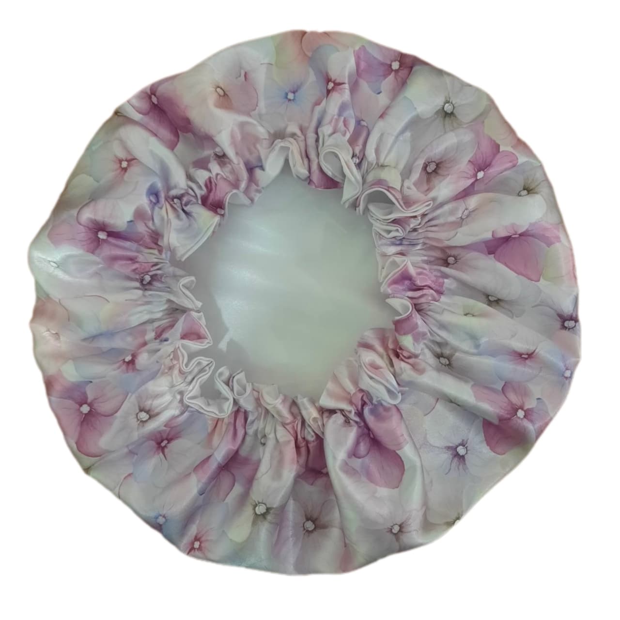 کلاه خواب ساتن ابریشم طرح گل آبرنگی