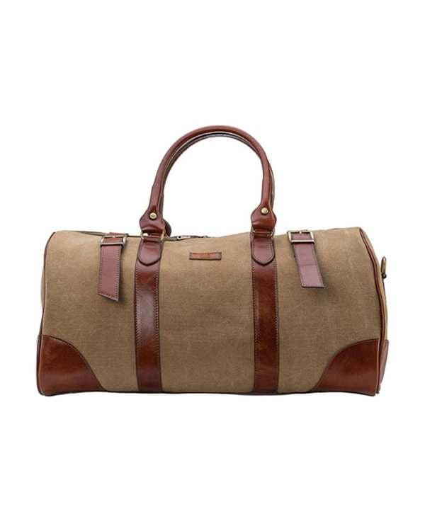 ساک مسافرتی چرم کرم قهوه ای صاد Saad مدل JR3909