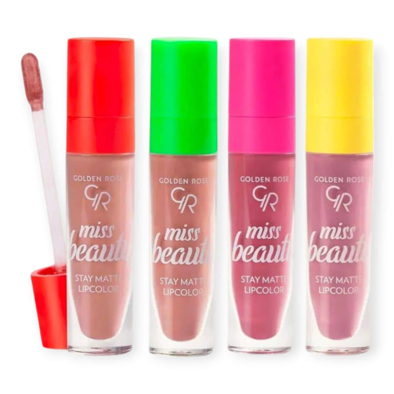 رژلب مایع مات میس بیوتی گلدنرزGOLDENROSE مدل Stay Matte حجم 5.5 میلی لیتر