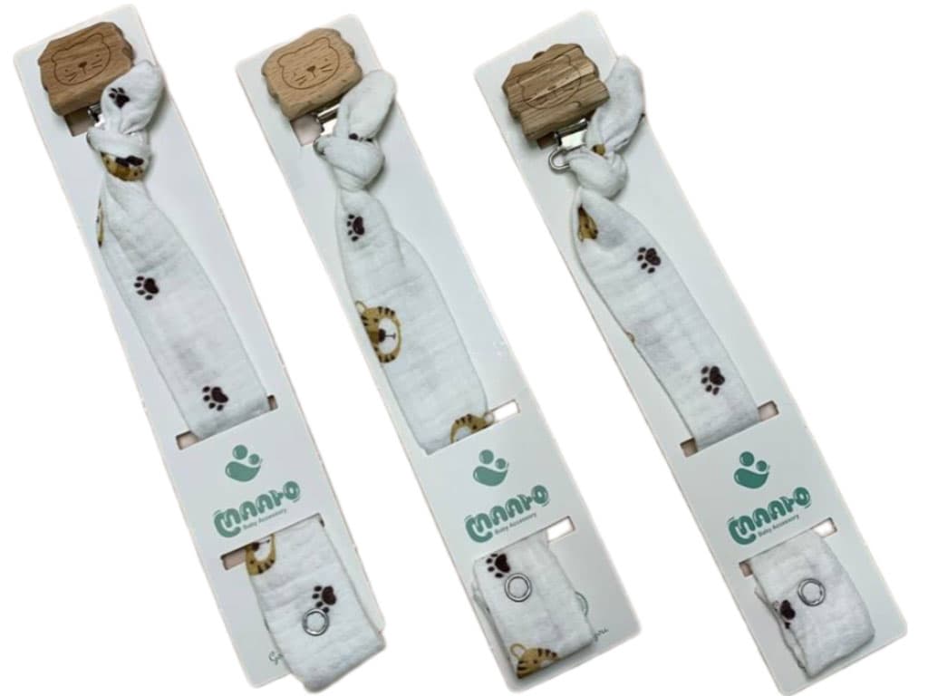 بند پستانک پارچه موسلین طرح حیوانات ماتو