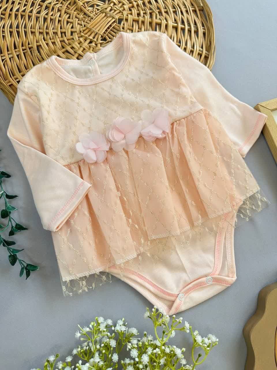 بادی زیردکمه مجلسی توردار نوزادی و کودک کد 118046