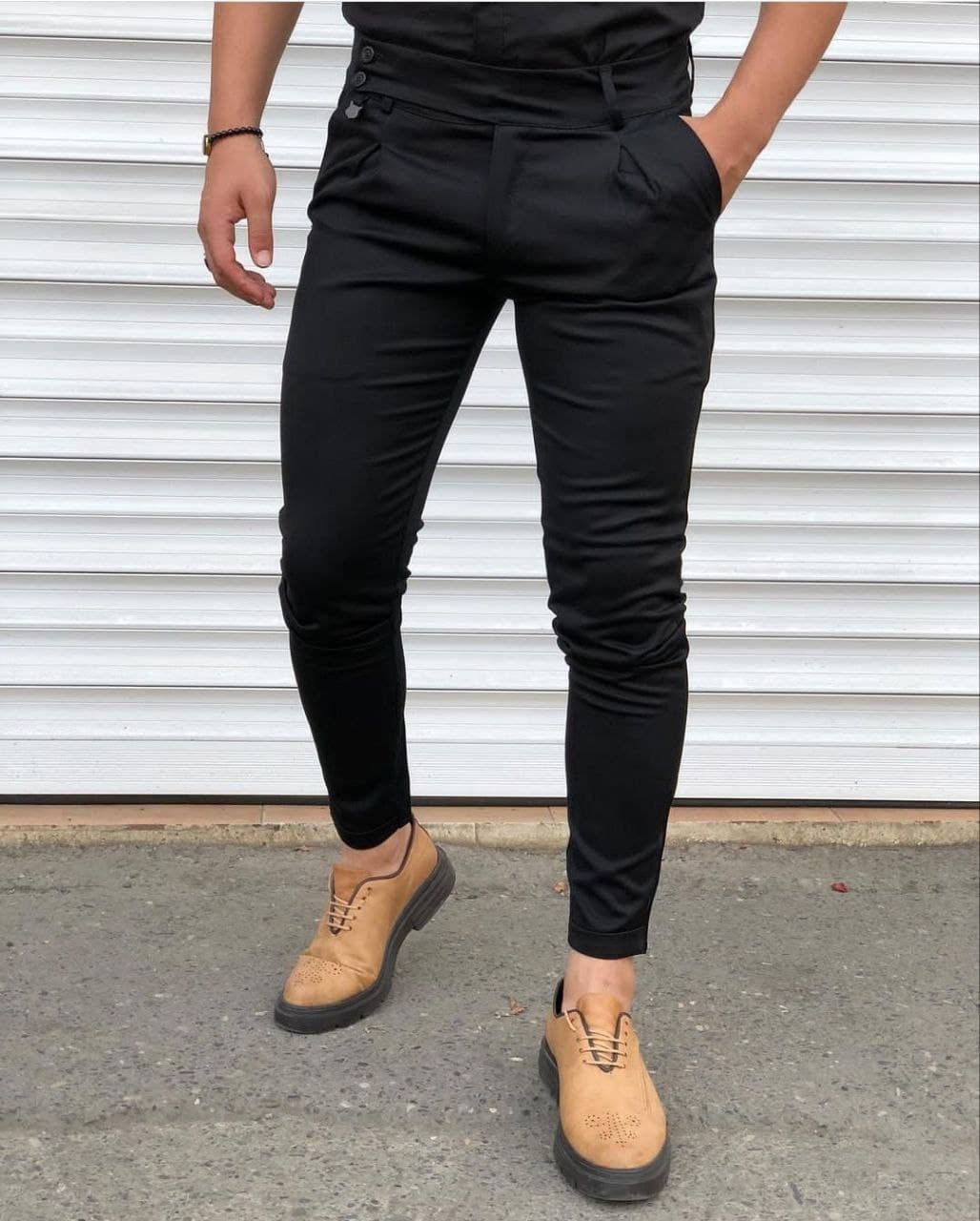 شلوار مشکی فاستونی پیله خور کمر انگلیسی - اسپرت مجلسی