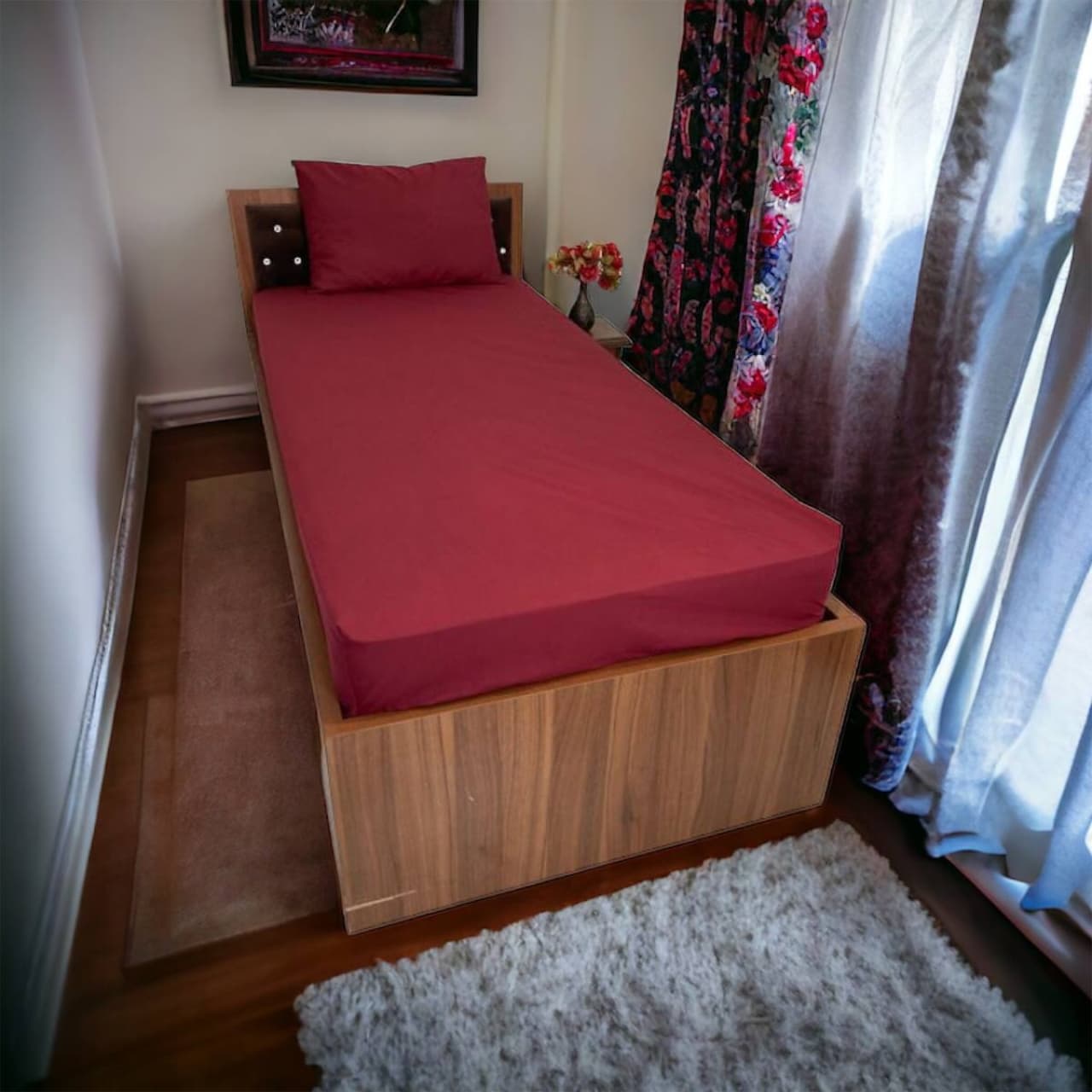 سرویس ملحفه کشدار تک رنگ ترک تکنفره 2تکه Cheshik سایز 120*200 سانتی متر