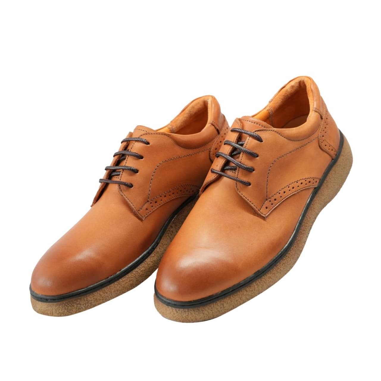 کفش مردانه چرم نعمتی مدل هیرو رنگ عسلی بندی