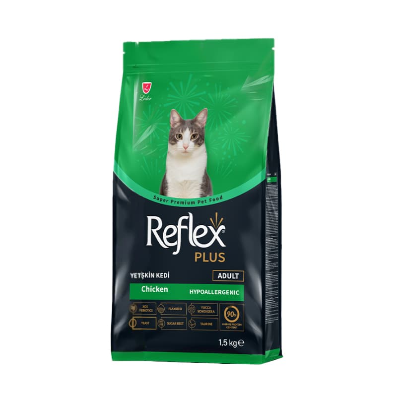 غذای خشک گربه بالغ رفلکس پلاس مدل مرغ وزن 1.5 کیلوگرم